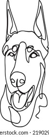 dog head, illustration, vector on white background. 