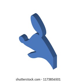 Dog head isometric left top view 3D icon