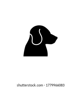 Dog Head, Labrador Retriever Face, Pet. Flat Vector Icon illustration. Simple black symbol on white background. Dog Head, Labrador Retriever Face Pet sign design template for web and mobile UI element