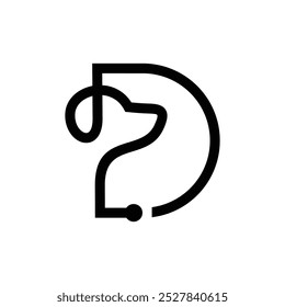 DOG HEAD IN LETTER ART LOGO TYPE