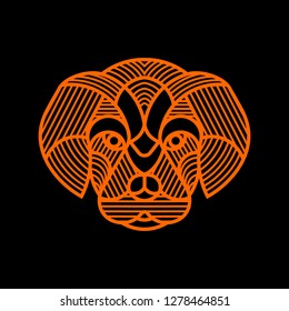 Dog Head line art