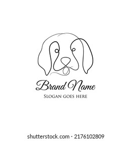 dog head line art logo