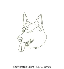dog head line art vector drawing 