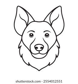 Dog head line art vector image