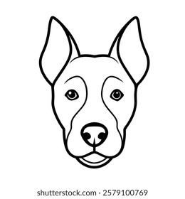 Dog Head Line Art Vector