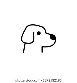 Dog head linear drawing. Vector