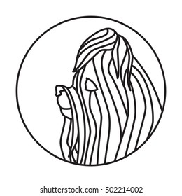 Dog head in a linear style