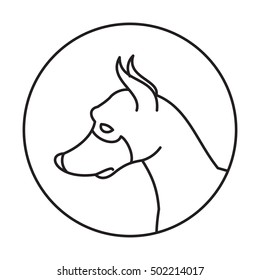 Dog head in a linear style