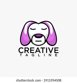 Dog head logo, creative design vector