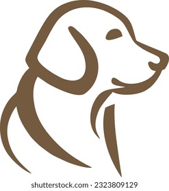 Diseño del logotipo de la cabeza del perro, diseño del logotipo de la atención del perro, ilustración del vector 3