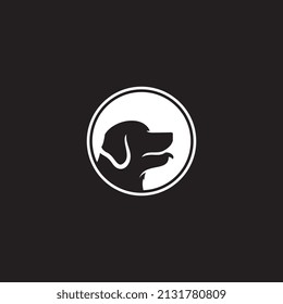 Dog head logo design in a circle shape, featuring a clean and modern vector style—ideal for pet care brands, veterinary clinics, dog training services, or friendly and professional animal-themed
