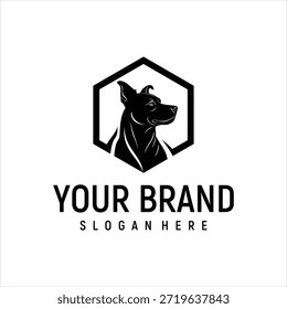 dog head logo design element vector template