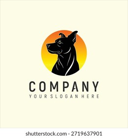 Plantilla de Vector de elemento de diseño de logotipo de cabeza de perro