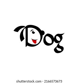 Dog head logo design inspiration on dog text.