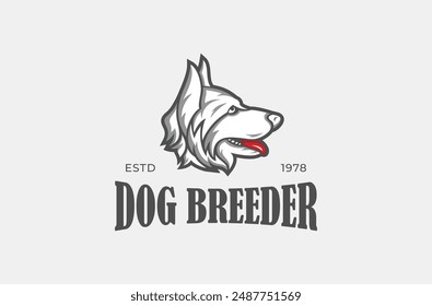 dog head logo design premium quality