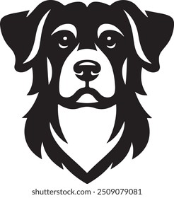 Dog head logo design silhouette vector art illustration with white background