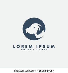 Dog head logo design template icon vector illustration