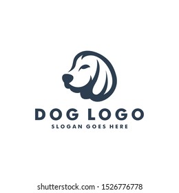 Dog head logo design template icon vector illustration