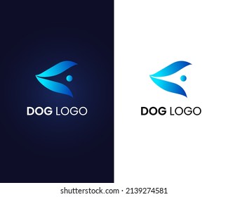 dog head logo design template