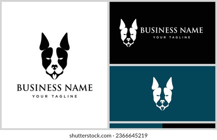 dog head logo design template