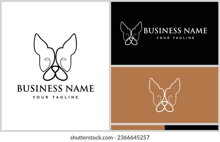 dog head logo design template