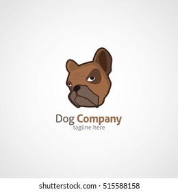 Dog Head Logo Design Template. Vector Illustration