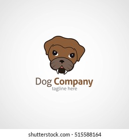 Dog Head Logo Design Template. Vector Illustration