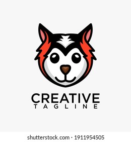 Dog head logo design vector