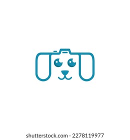 logotipo de cabeza de perro con controlador de juegos