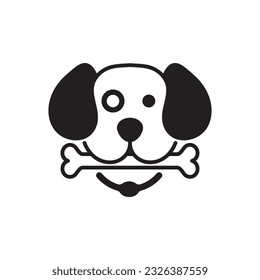 Dog head Logo. Home pets Logo design vector template. Animals Veterinary clinic Logotype concept outline icon.