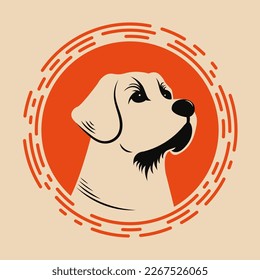 Dog head logo. Icon, emblem design. Vector illustration