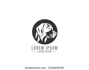 Dog Head Logo Icon. Flat Style. Cartoon Dog Face. Vector Illustration Isolated On White. Silhouette Simple. Animal Logotype Concept. Logo Design Template. Vector Stylized Silhouette Dalmatian Dog.