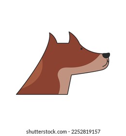 Dog head logo illustration vector flat design