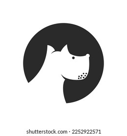 Dog head logo illustration vector flat design