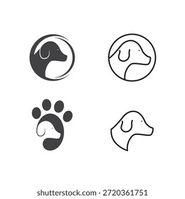 Cabeza de perro logo ilustración Vector diseño plano