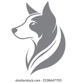 Ilustração de vetor mínima do logotipo da cabeça do cão.