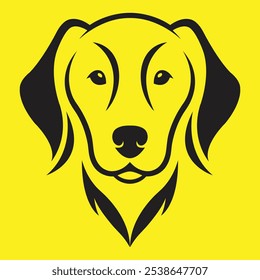 Dog Head Logo Minimal Vector Illustration.