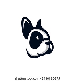 logo de cabeza de perro con un diseño moderno y una cara linda