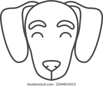 Dog head logo. Pet face linear icon