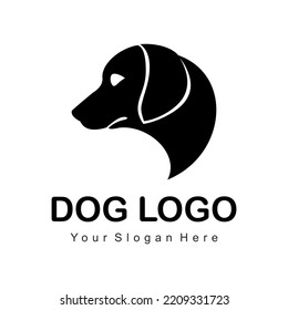 dog head logo silhouette vector