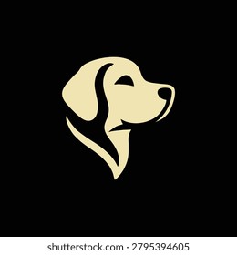 dog head logo  head, simple flat color	
