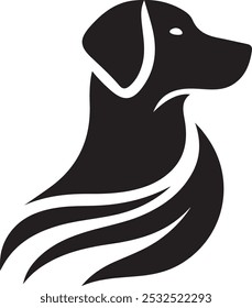 Vetor de logotipo de cabeça de cachorro. Projeto de arte vetorial de cão. Arte para cães, desenho de cães