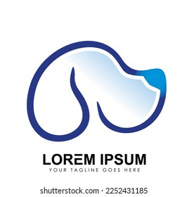 Logotipo de la cabeza del perro Icono del icono Icono del signo Ilustración en el fondo blanco aislado