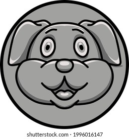 Dog head logo vector illustration in simple flat style.