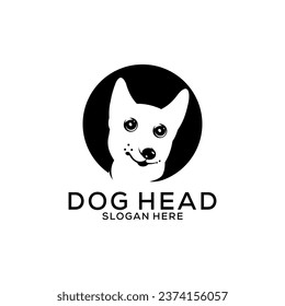 dog head logo vector illustration for pet shop and veterinary branding