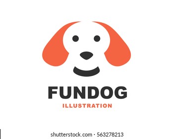 Dog head logo - vector illustration, emblem design on white background