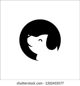 dog head logo vector line style