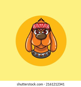 Dog Head Mascot Cartoon Logo Cute And Cool