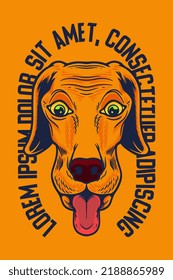 dog head mascot poster vector illustration cartoon style