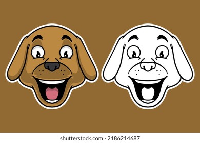 dog head mascot vector illustration cartoon style